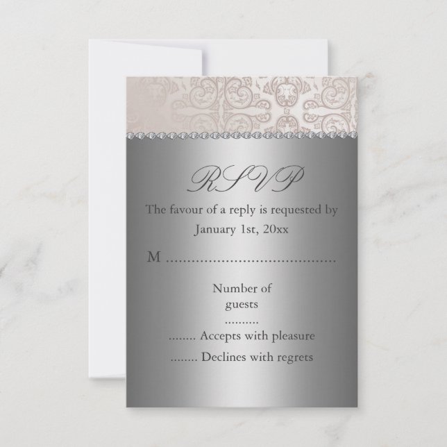 Silver/Cream RSVP Card (Front)