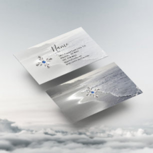 Silver Cross and Gem Business Card