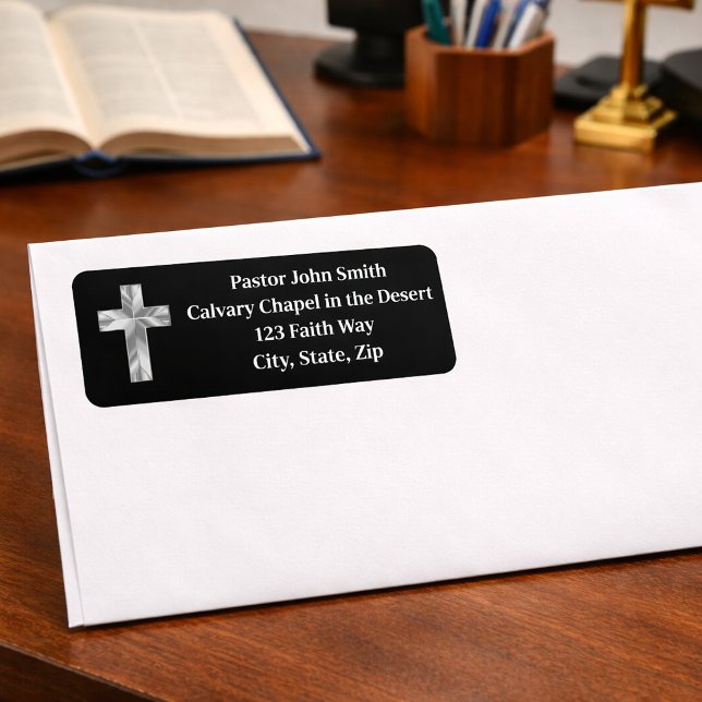 Silver Cross Classy Church Pastor Return Address (Creator Uploaded)