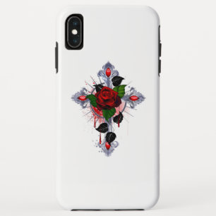Silver Cross with a Red Rose Case-Mate iPhone Case
