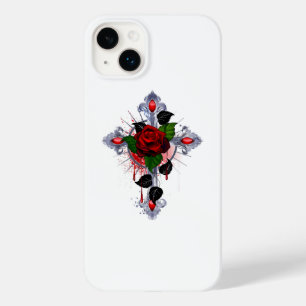 Silver Cross with a Red Rose Case-Mate iPhone 14 Plus Case