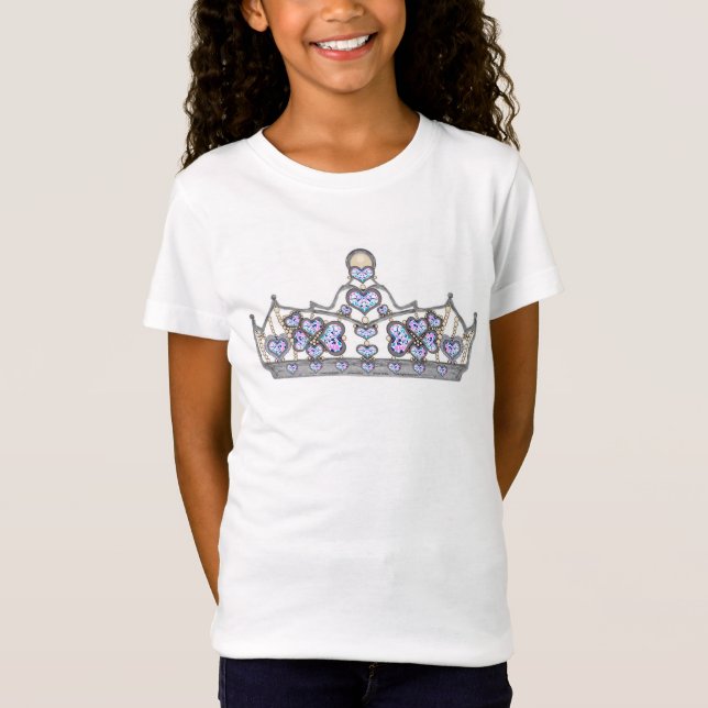 Silver crown of heart diamonds T-Shirt (Front)