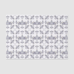 Silver crown of heart diamonds tissue paper