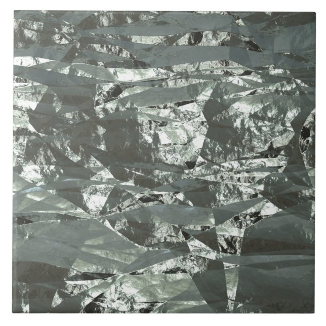 Silver Crumpled Foil Tile (Front)