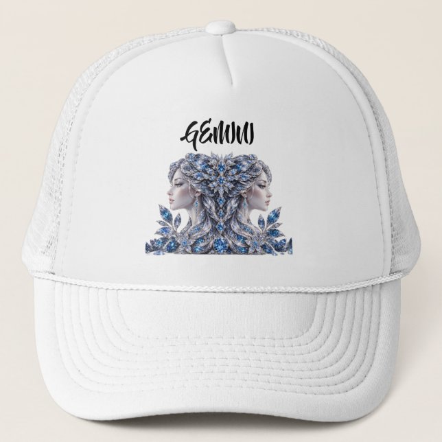 Silver Crystal Gemini | Luxury Collection  Trucker Hat (Front)
