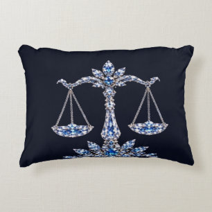 Silver Crystal Libra Luxury Collection Decorative Cushion
