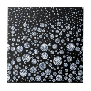 Silver Crystal Metallic Black Tile