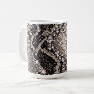 Silver Crystal Snake Skin Luxury Coffee Mug