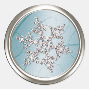 Silver Crystal Snowflake Envelope Seal