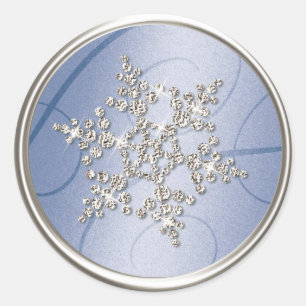 Silver Crystal Snowflake Envelope Seal