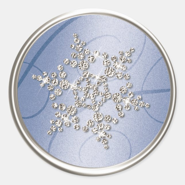 Silver Crystal Snowflake Envelope Seal (Front)