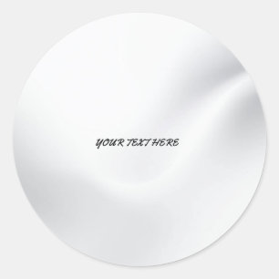 Silver custom add your text classic round sticker
