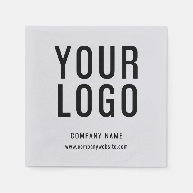 Silver Custom Business Logo Event Minimalist Napkin (Front)