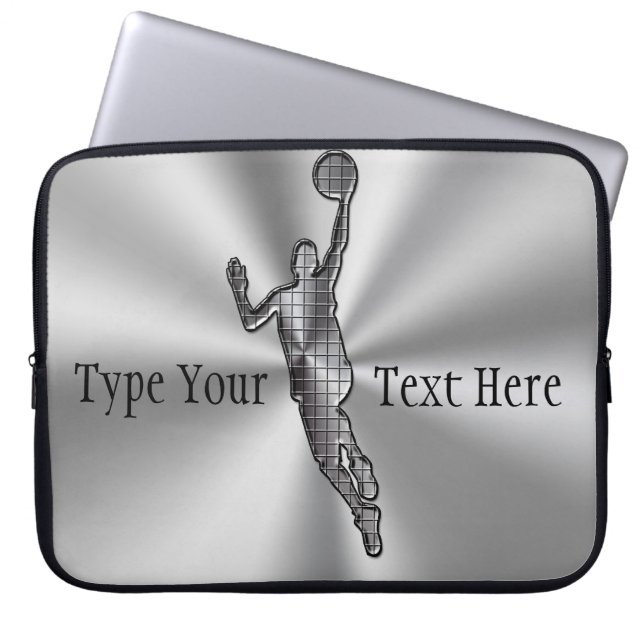 Silver Custom Laptop Sleeves 15.6,  ADD Your TEXT (Front)