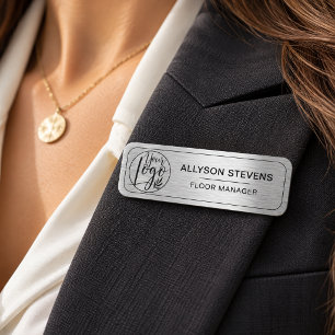 Silver Custom Logo Employee Safety Magnetic Name Tag