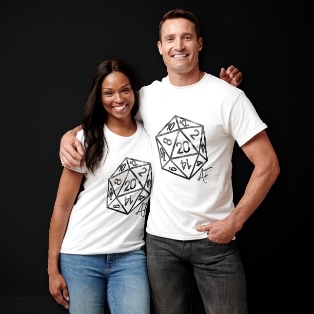 Silver D20 Crit AF | PNP Tabletop Role Player Dice T-Shirt (Creator Uploaded)
