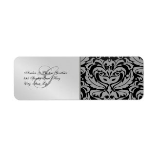 Silver Damask Masquerade Halloween Address Labels