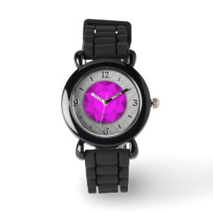 Silver Damask with a faux amethyst gemstone Watch