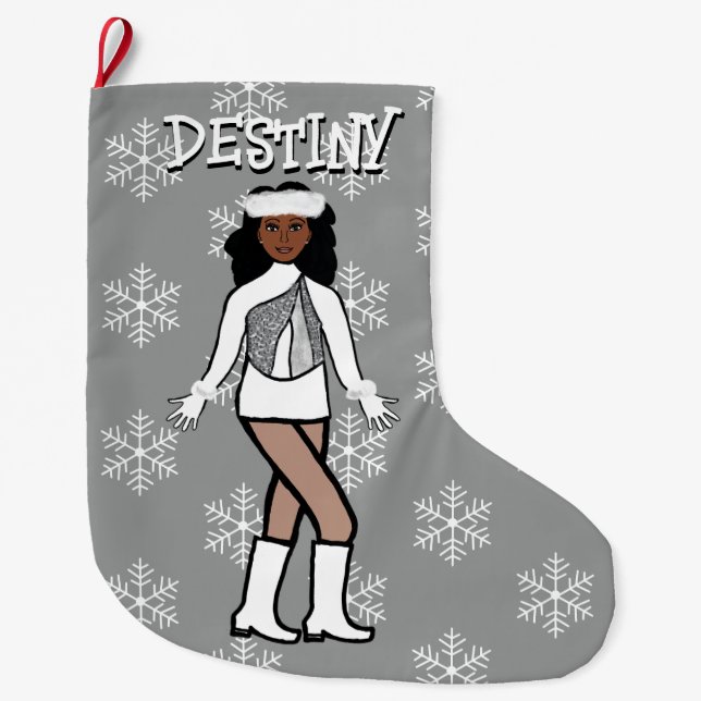 Silver Dancer Christmas Stocking (Front)