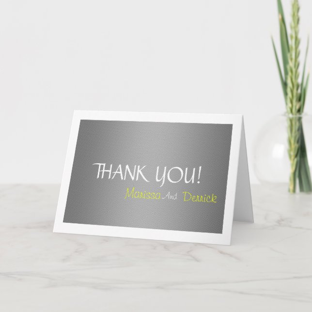 Silver Dark Carbon Glitter Corporate Thank You Card (Front)