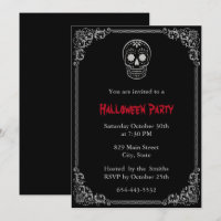 Silver Day Of The Dead Sugar Skull Halloween
