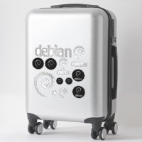 Silver Debian Linux Logos Sticker