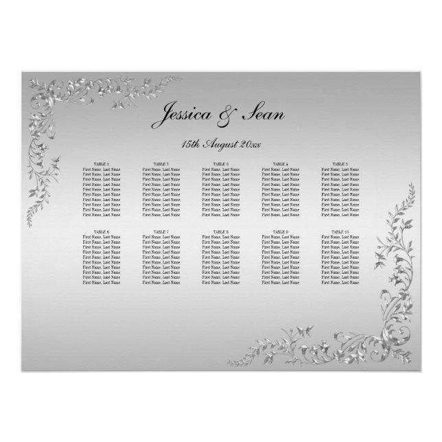 Silver Decoration Seating Chart (Front)