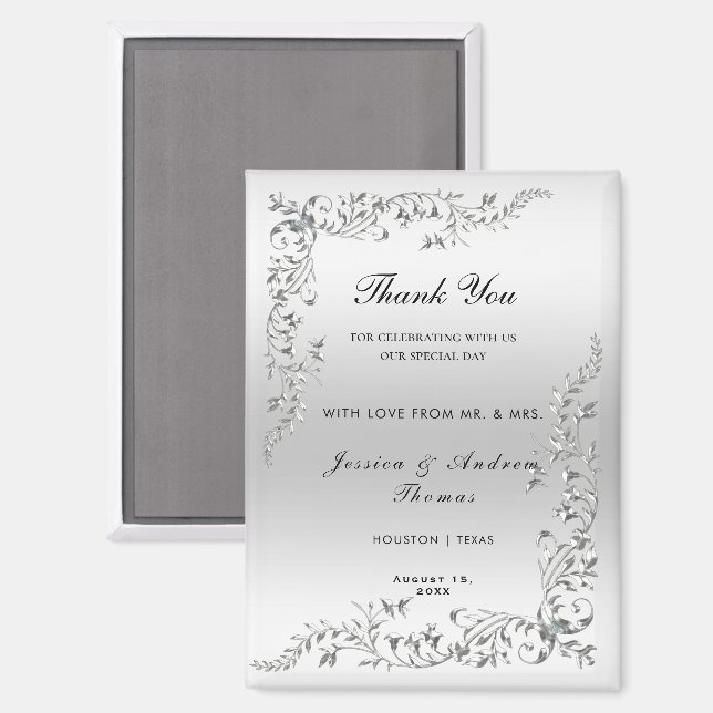 Silver Decoration Wedding Magnet (Front/Back)