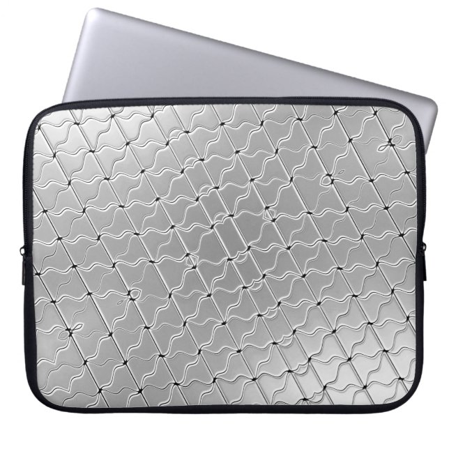 Silver Decorative Laptop Sleeve (Front)