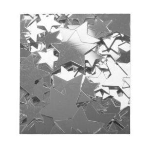 Silver Decorative Stars Notepad