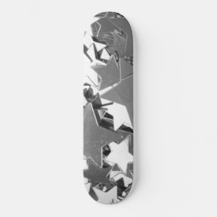Silver Decorative Stars Skateboard