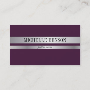 Silver & Deep Plum Business Card