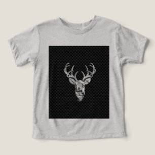 Silver Deer Buck on Carbon Fibre Style Decor