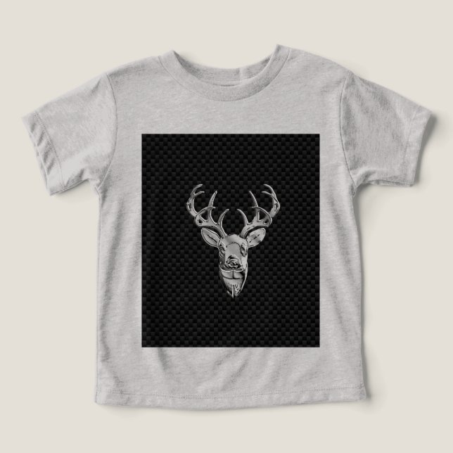 Silver Deer Buck on Carbon Fibre Style Decor (Design Front)