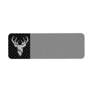Silver Deer Head on Carbon Fibre Style Decor