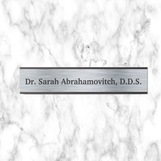 Silver Dental Office Dentist's Door Sign (Creator Uploaded)