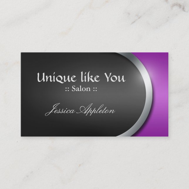 Silver-Design Curve - Purple Appointment Cards (Front)