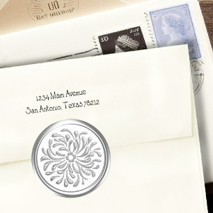 Silver Design on any colour Classic Round Sticker