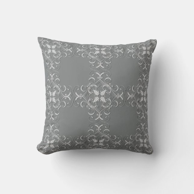 Silver Diamond Designer Pillow (Front)
