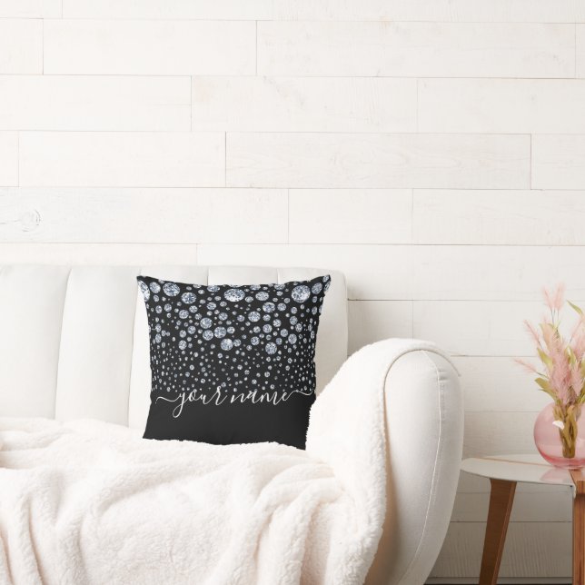 Silver Diamond Glitter Bling rhinestone Cushion (Couch)