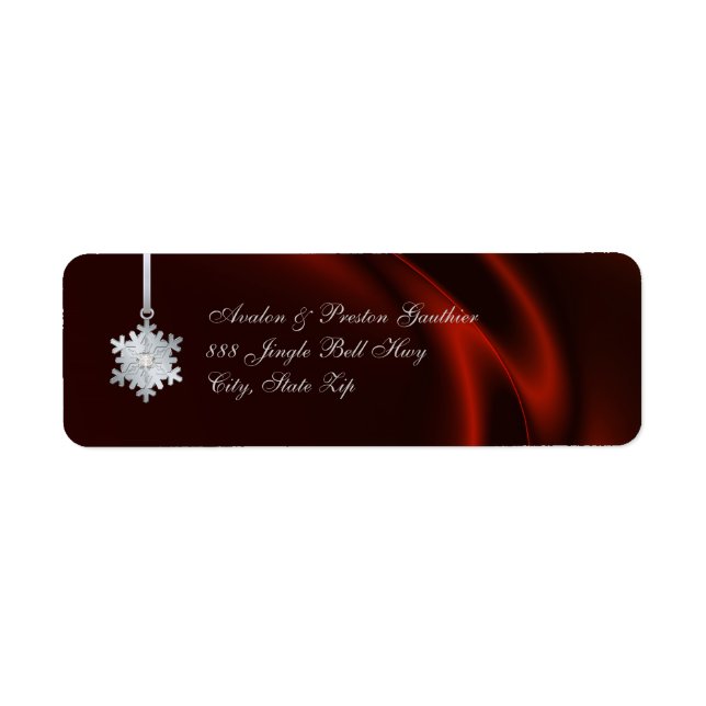 Silver Diamond Snowflake Red Silk Holiday (Front)
