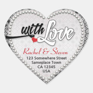 Silver Diamond Tapestry With Love Heart Sticker