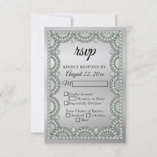 Silver Diamond Wedding Anniversary RSVP Card