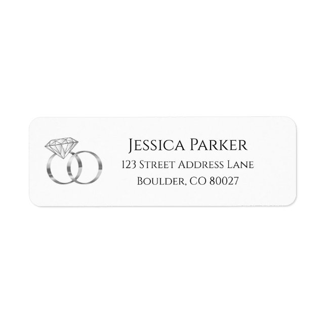 Silver Diamond Wedding Rings Return Address (Front)