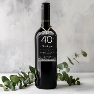 Silver Diamonds 40th Birthday Party Thank you  Gift Tags