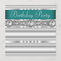 Silver Diamonds Jade Green Womans Birthday Party