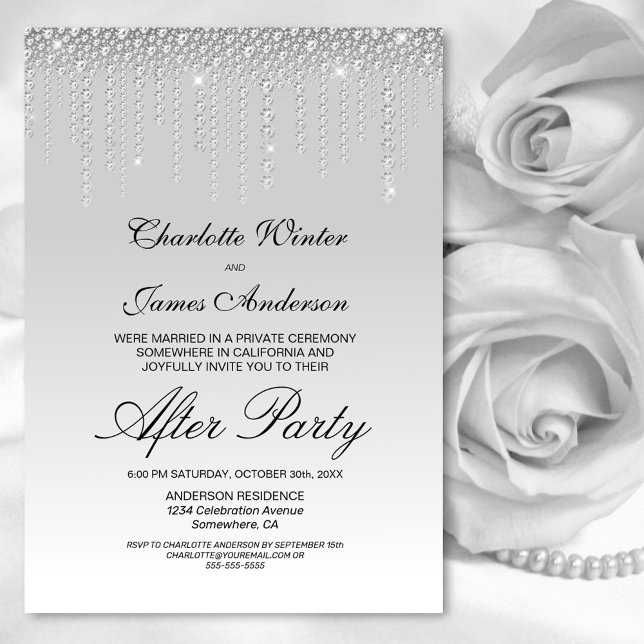 Silver Diamonds Wedding After Party Invitation (Creator Uploaded)