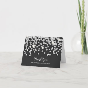 Silver Diamonds Wedding Thank You Card