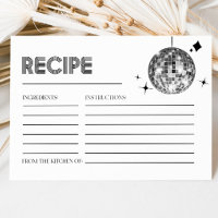 Silver Disco Ball Bridal Shower Recipe Cards