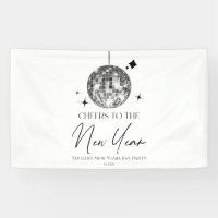 Silver Disco Ball Cheers New Years Eve Party 